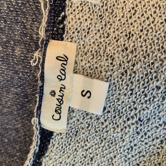 COUSIN EARL Dress Blue Terry Sleeveless Small Fringe Chest - Picture 6 of 9